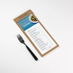 Planche Porte-Menu demi-A4 texture cuir | Impression Menu