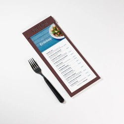 Planche Porte-Menu demi-A4 texture cuir | Impression Menu