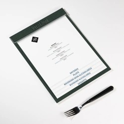 Planche Porte-Menu A4 texture cuir | Impression Menu