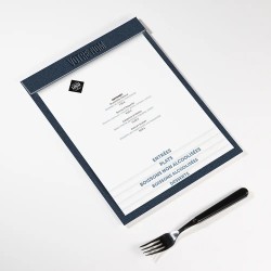 Planche Porte-Menu A4 texture cuir | Impression Menu