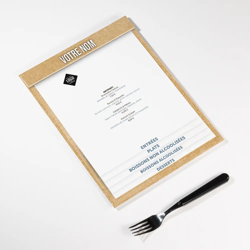 Planche Porte-Menu A4 Patine | Impression Menu