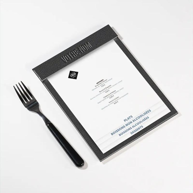 Planche Porte-Menu A5 texture cuir | Impression Menu
