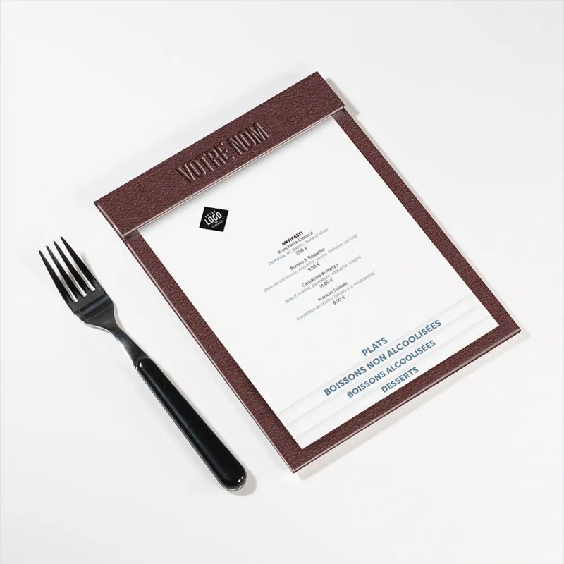 Planche Porte-Menu A5 texture cuir | Impression Menu