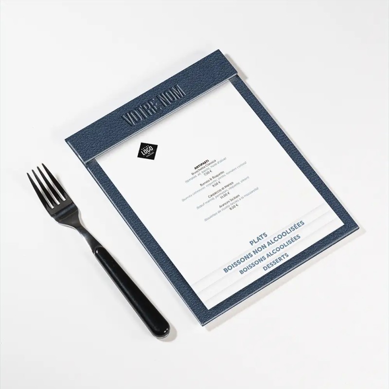 Planche Porte-Menu A5 texture cuir | Impression Menu