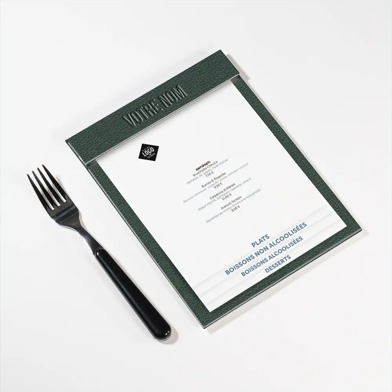 Planche Porte-Menu A5 texture cuir | Impression Menu