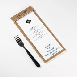 Planche Porte-Menu demi-A4 texture cuir | Impression Menu