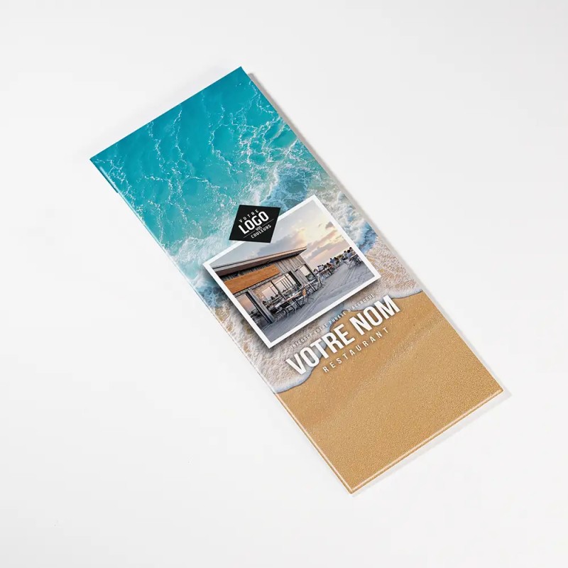 Planche Porte-Menu demi-A4 Bord de mer | Impression Menu