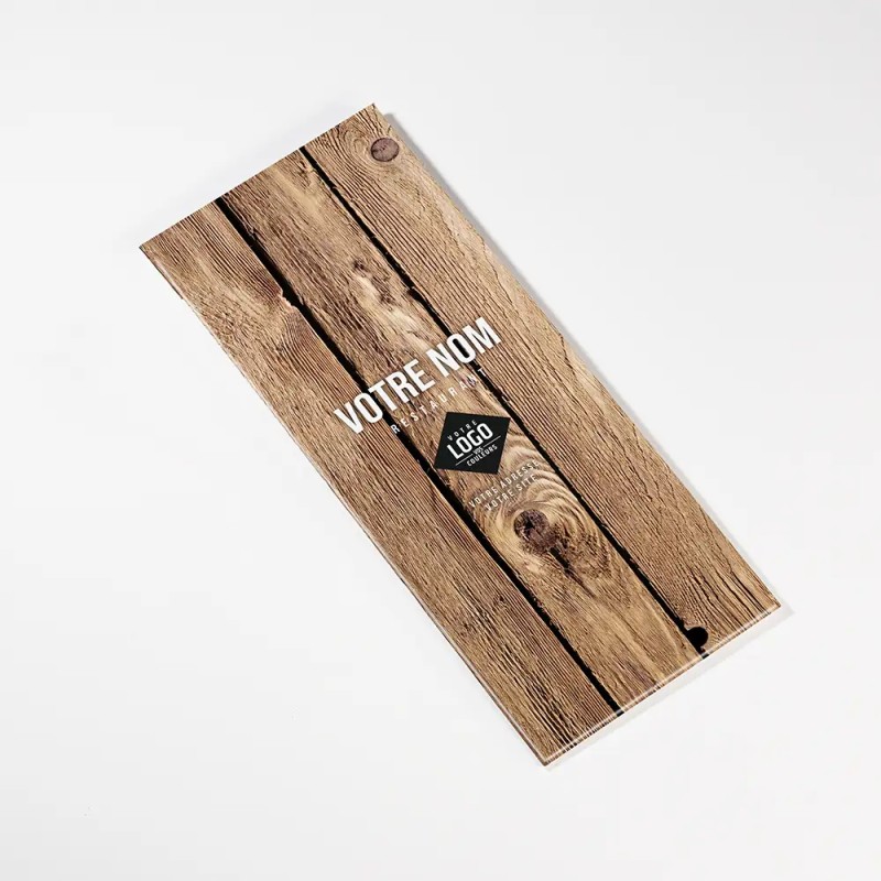 Planche Porte-Menu demi-A4 Bois | Impression Menu