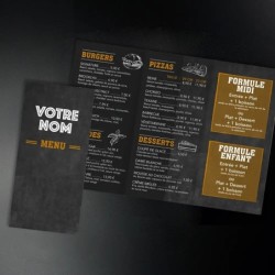 Dépliant Menu Papier A4 plié 3 volets Brasserie