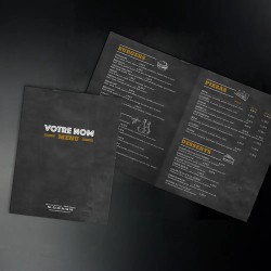 Dépliant Menu Papier A3 plié 2 volets Brasserie