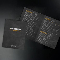 Dépliant Menu Papier blanc A3 plié 2 volets Brasserie
