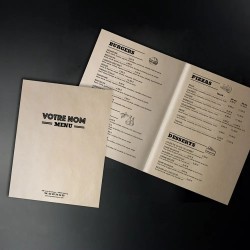 Dépliant Menu Papier A3 plié 2 volets Brasserie