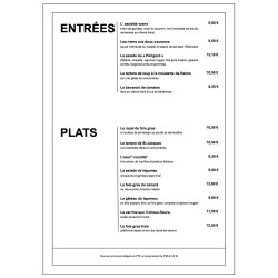 Modèle gratuit Menu A4...