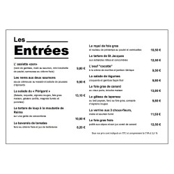 Modèle gratuit Menu A5...