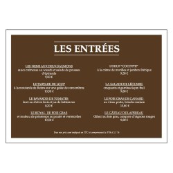 Modèle gratuit Menu A5 horizontal Auberge