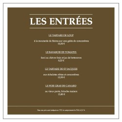 Modèle gratuit Menu Carré Auberge