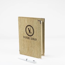 Room directory A5 vertical reliure élastique Texture bois clair