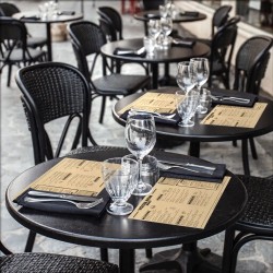 Set de Table medium brasserie & jeux Imprimé Noir Recto Verso | Impression Menu
