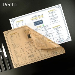 Set de Table Kraft classique Imprimé Couleur Recto Verso