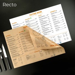 Set de Table Kraft maxi choix jeux Imprimé Couleur Recto Verso