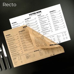 Set de Table Kraft maxi choix & jeux Imprimé Noir Recto Verso