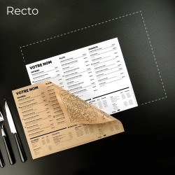 Set de Table medium Kraft maxi choix & jeux Imprimé Noir Recto Verso