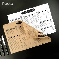Set de Table Kraft boissons & jeux Imprimé Noir Recto Verso