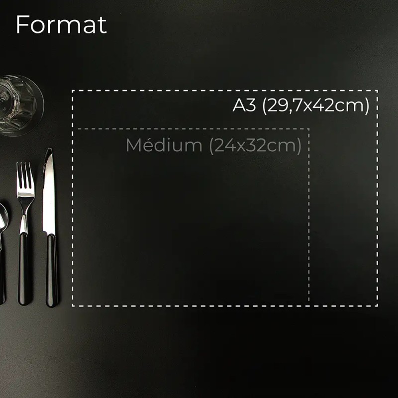 Set de table au format A3 - 42 × 29,7 cm