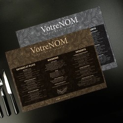 Set de Table Safran Imprimé Noir Recto