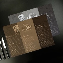 Set de Table Bella Imprimé Noir Recto