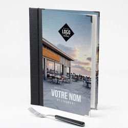 Protège-menu personnalisable sur les 4 faces 100 % à votre image.