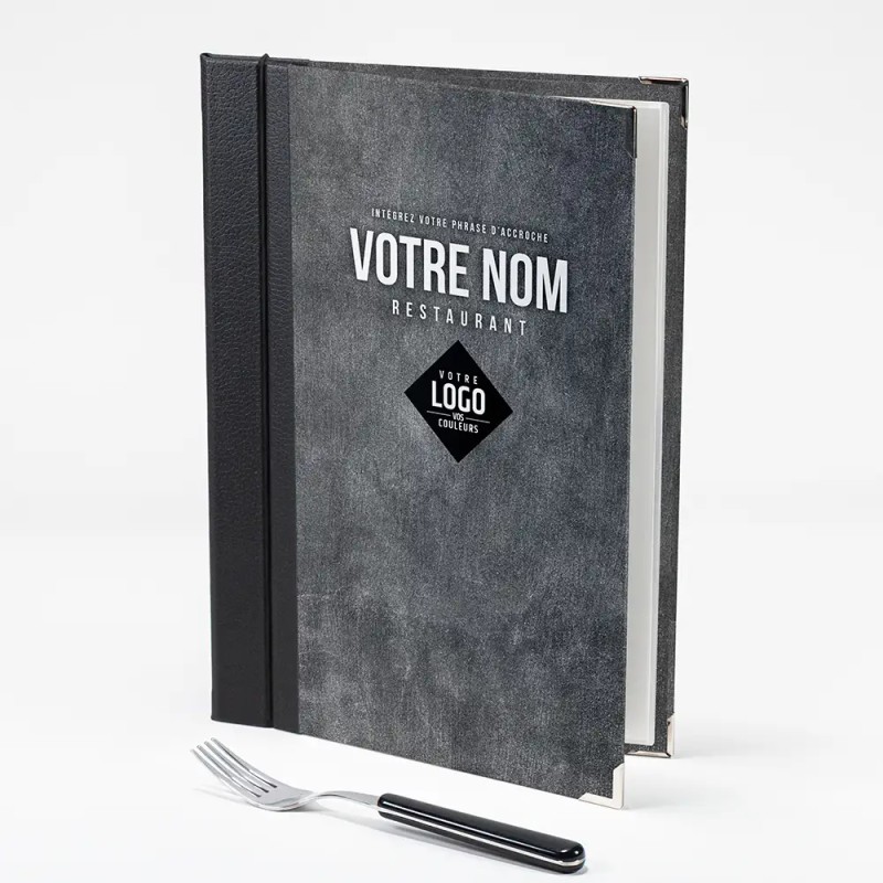 Protège-menu personnalisable sur les 4 faces 100 % à votre image.