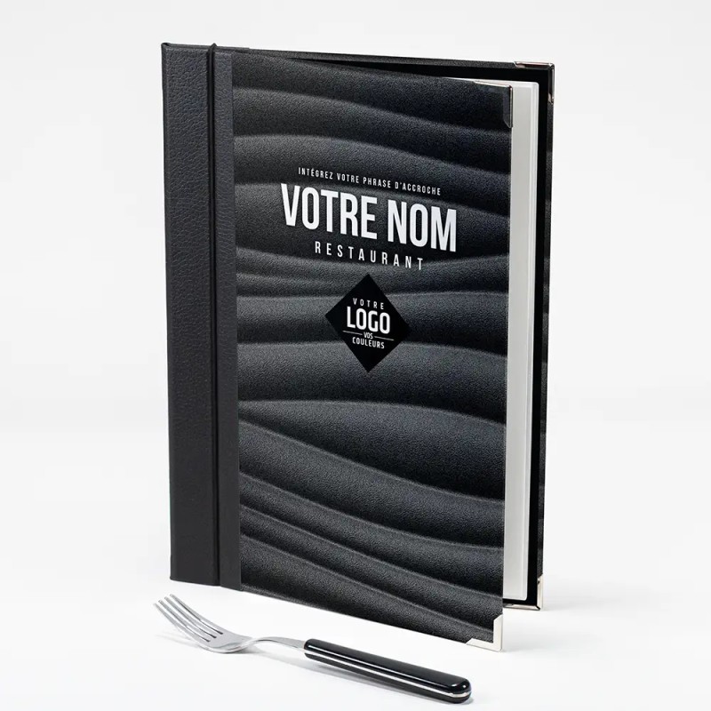 Protège-menu personnalisable sur les 4 faces 100 % à votre image.