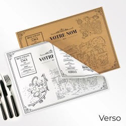Set de Table classique & jeux Imprimé Noir Recto Verso | Impression Menu