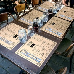 Set de Table classique & jeux Imprimé Noir Recto Verso | Impression Menu