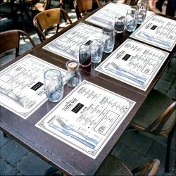 Set de Table classique & jeux Imprimé Noir Recto Verso | Impression Menu