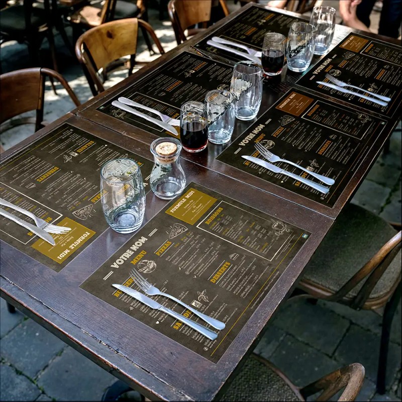 Set de Table brasserie Imprimé Couleur Recto Verso | Impression Menu