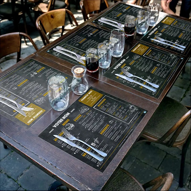 Set de Table brasserie Imprimé Couleur Recto Verso | Impression Menu