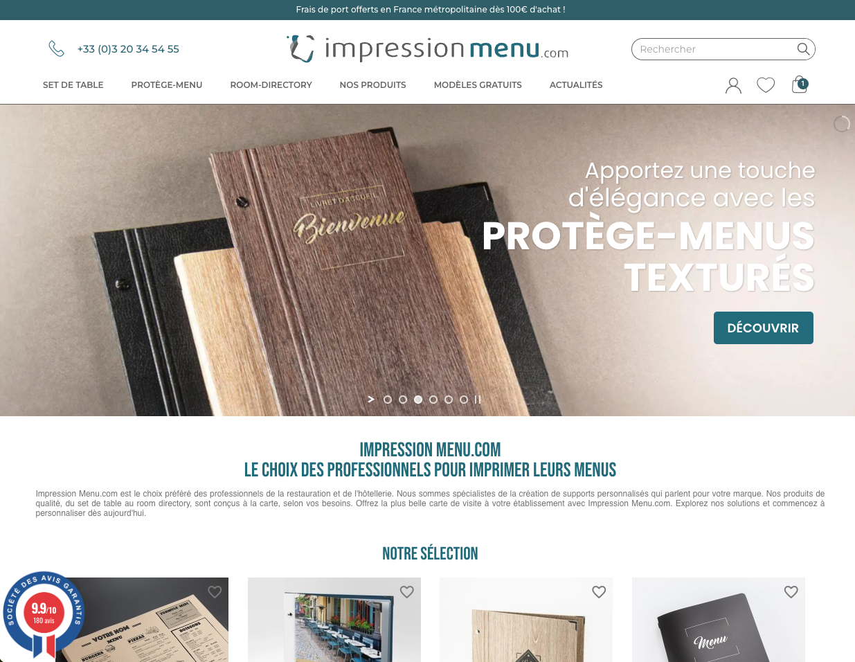 Site impressionMenu